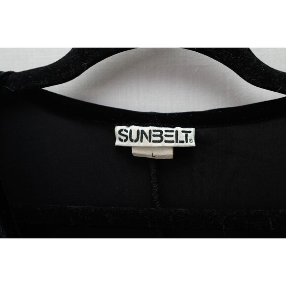 Sunbelt Black Velvet Dress L Goth Witchy longsleeve Event Party Cocktail - Picture 2 of 6